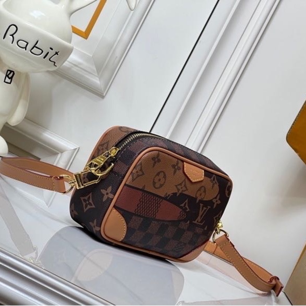 Louis Vuitton Brown Patchwork Monogram Mini Camer… - image 3